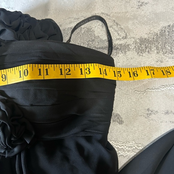 Bill Levkoff Black One-Shoulder Gown with Floral Accent - Picture 10 of 14